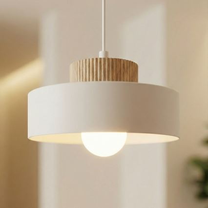 Lampada a sospensione su cavo KIVI 1xE27/15W/230V bianca