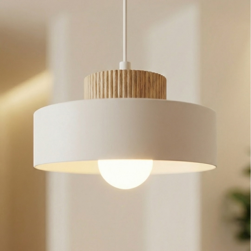 Lampada a sospensione su cavo KIVI 1xE27/15W/230V bianca