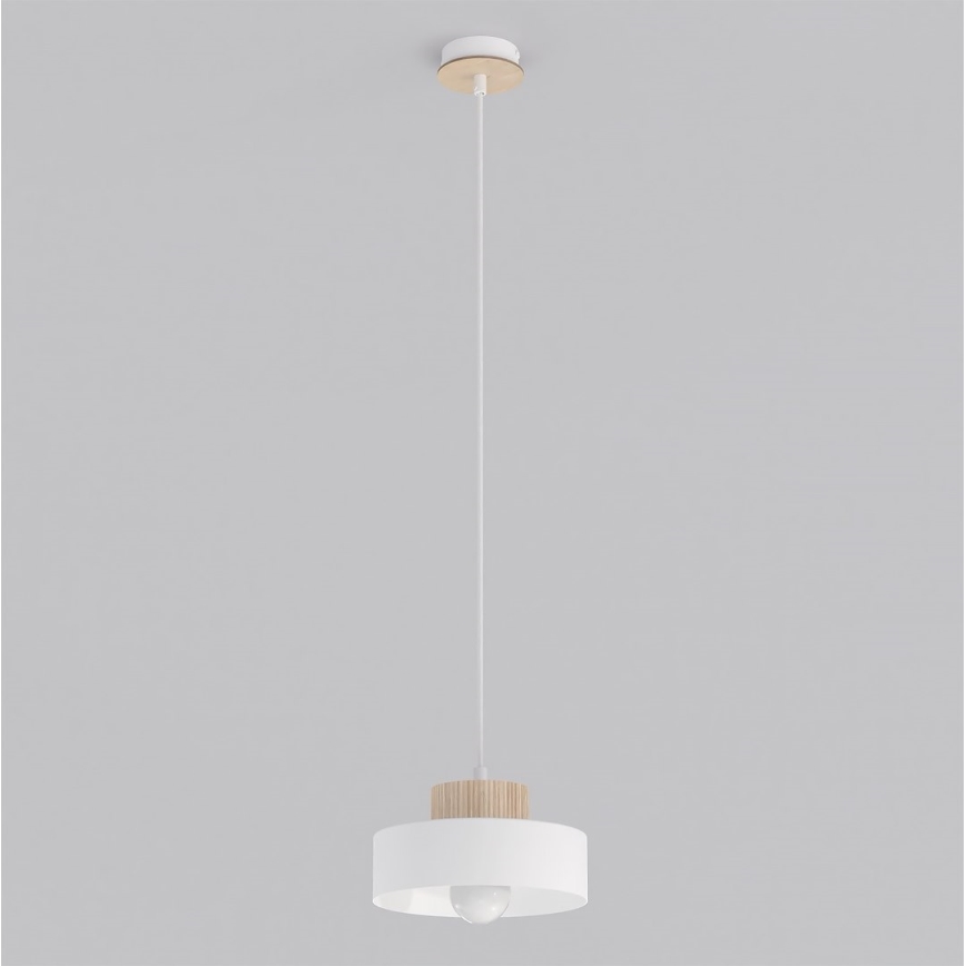 Lampada a sospensione su cavo KIVI 1xE27/15W/230V bianca