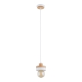 Lampada a sospensione su cavo LARSO 1xE27/15W/230V bianco/beige