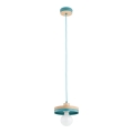 Lampada a sospensione su cavo LARSO 1xE27/15W/230V verde menta/beige