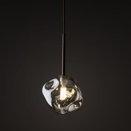 Lampada a sospensione su cavo LAVA 1xG9/8W/230V bronzo/beige fumé