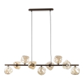 Lampada a sospensione su cavo LAVA 9xG9/8W/230V bronzo/beige fumé