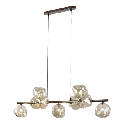 Lampada a sospensione su cavo LAVA 9xG9/8W/230V bronzo/beige fumé