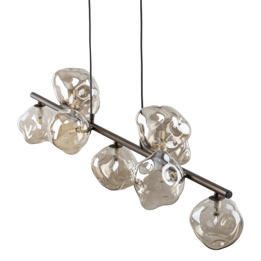Lampada a sospensione su cavo LAVA 9xG9/8W/230V bronzo/beige fumé
