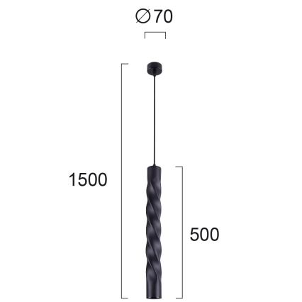 Lampada a sospensione su cavo MARLEY 1xGU10/30W/230V nero