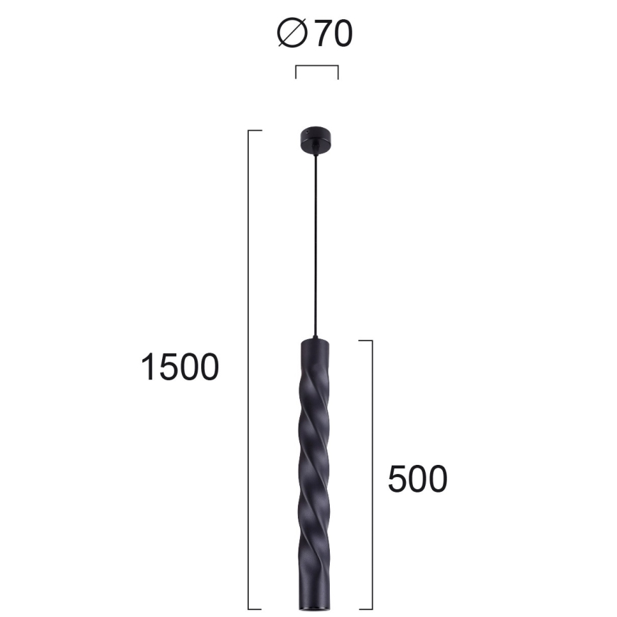 Lampada a sospensione su cavo MARLEY 1xGU10/30W/230V nero