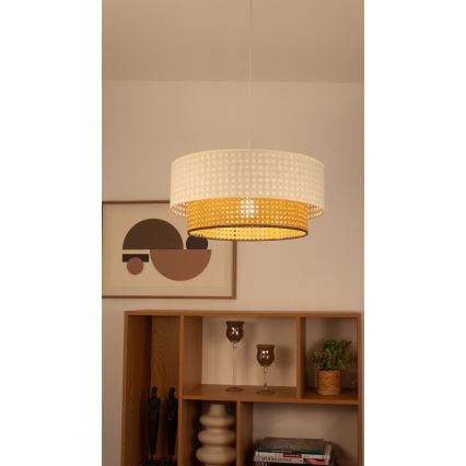 Lampada a sospensione su cavo NATIA 1xE27/60W/230V bianco/marrone
