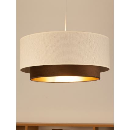 Lampada a sospensione su cavo NATIA 1xE27/60W/230V Ø 45 cm bianco/marrone