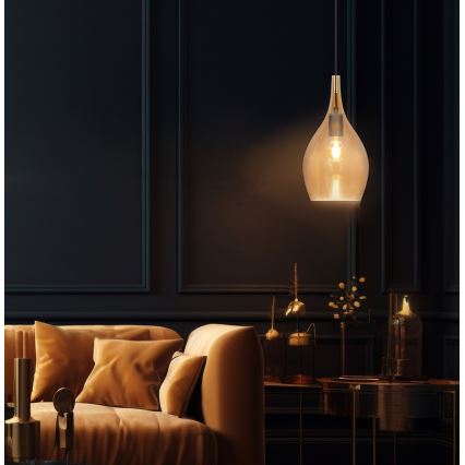 Lampada a sospensione su cavo NEXT 1xE27/40W/230V arancione/nera