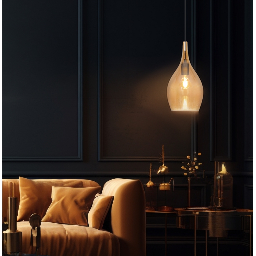 Lampada a sospensione su cavo NEXT 1xE27/40W/230V arancione/nera