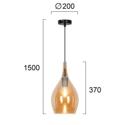 Lampada a sospensione su cavo NEXT 1xE27/40W/230V arancione/nera