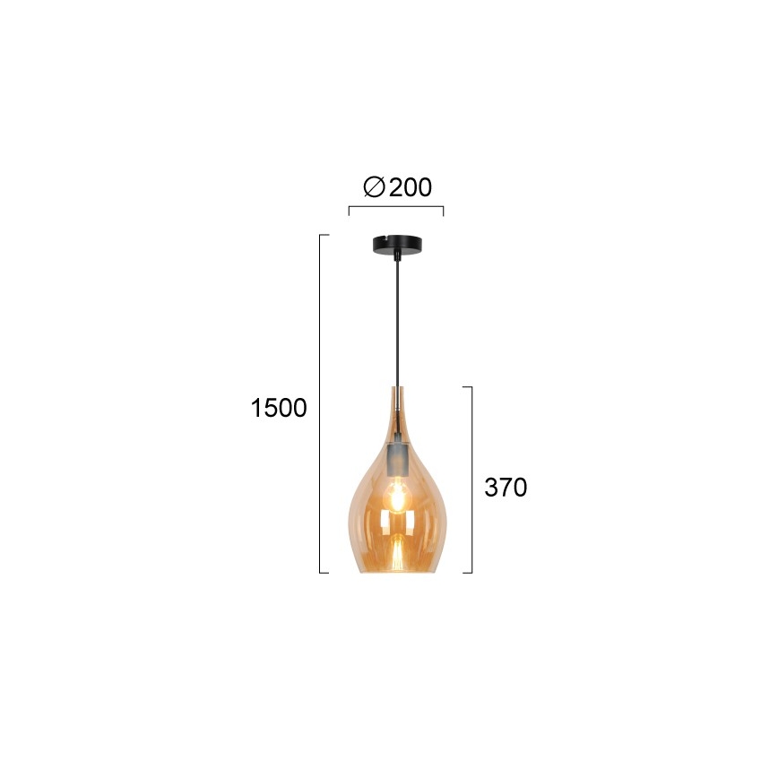 Lampada a sospensione su cavo NEXT 1xE27/40W/230V arancione/nera