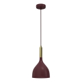 Lampada a sospensione su cavo NOAK 1xE27/15W/230V bordeaux