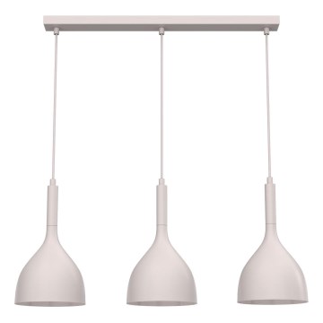 Lampada a sospensione su cavo NOAK 3xE27/15W/230V, colore crema