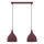 Lampada a sospensione su cavo NOAK CLASSIC 2xE27/15W/230V bordeaux
