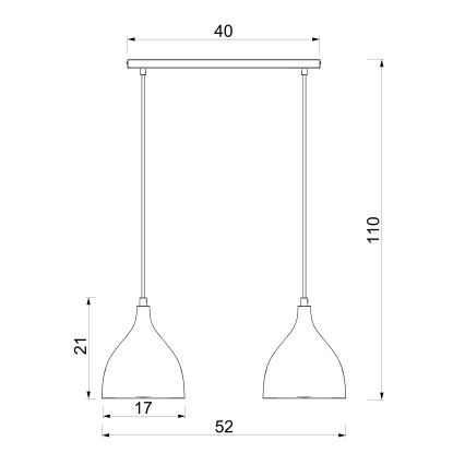 Lampada a sospensione su cavo NOAK CLASSIC 2xE27/15W/230V bordeaux