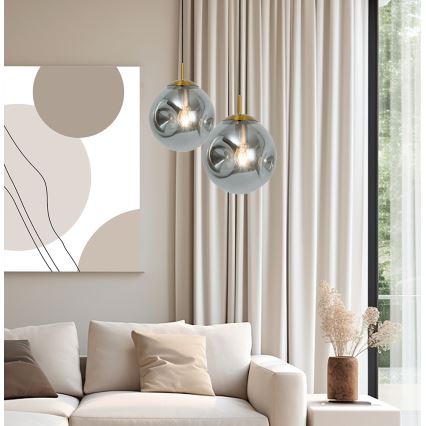 Lampada a sospensione su cavo OSCAR 1xE27/40W/230V nero fumé