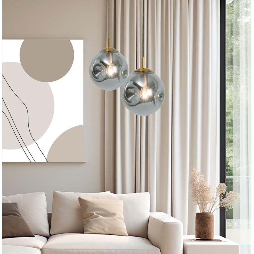 Lampada a sospensione su cavo OSCAR 1xE27/40W/230V nero fumé