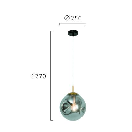 Lampada a sospensione su cavo OSCAR 1xE27/40W/230V nero fumé