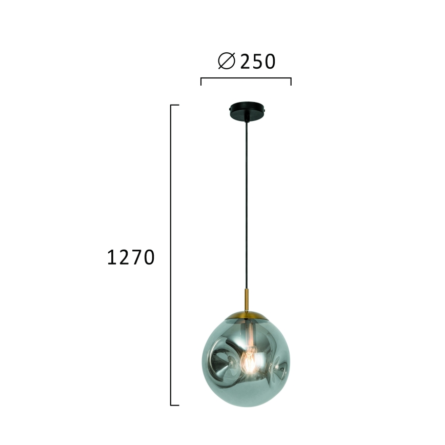 Lampada a sospensione su cavo OSCAR 1xE27/40W/230V nero fumé