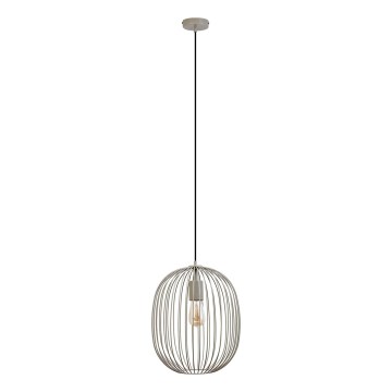 Lampada a sospensione su cavo OVELLA 1xE27/15W/230V Ø 34 cm, grigio