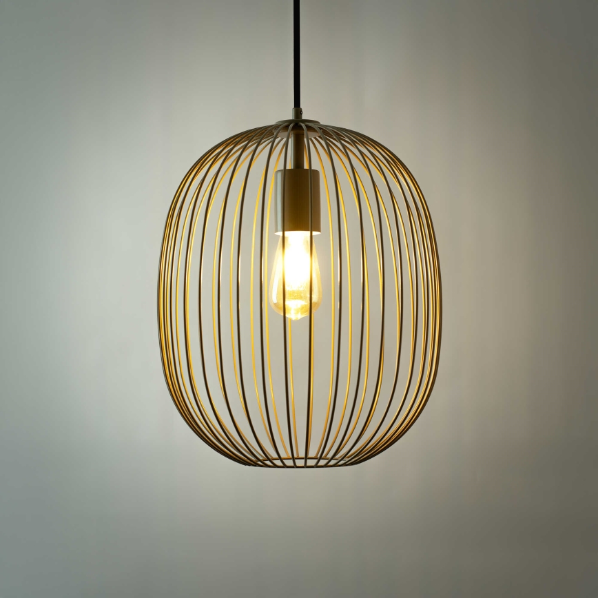 Lampada a sospensione su cavo OVELLA 1xE27/15W/230V Ø 34 cm, grigio