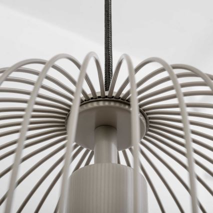 Lampada a sospensione su cavo OVELLA 1xE27/15W/230V Ø 34 cm, grigio