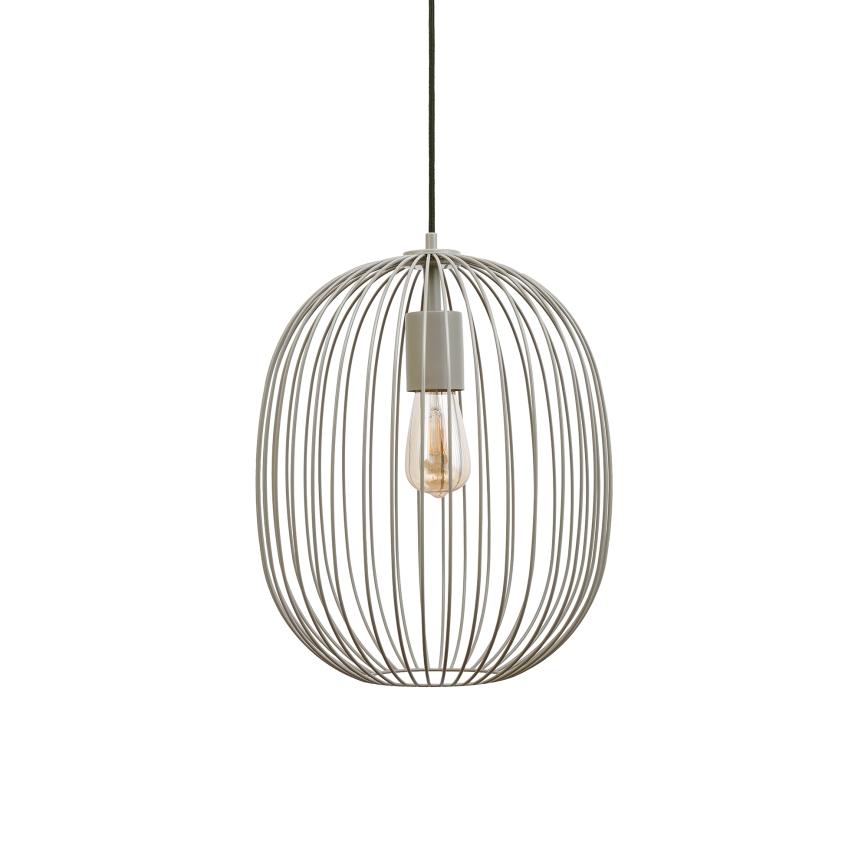 Lampada a sospensione su cavo OVELLA 1xE27/15W/230V Ø 34 cm, grigio