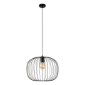 Lampada a sospensione su cavo OVELLA 1xE27/15W/230V Ø 46 cm nero