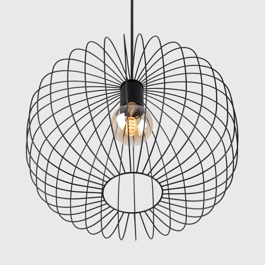 Lampada a sospensione su cavo OVELLA 1xE27/15W/230V Ø 46 cm nero