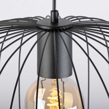 Lampada a sospensione su cavo OVELLA 1xE27/15W/230V Ø 46 cm nero