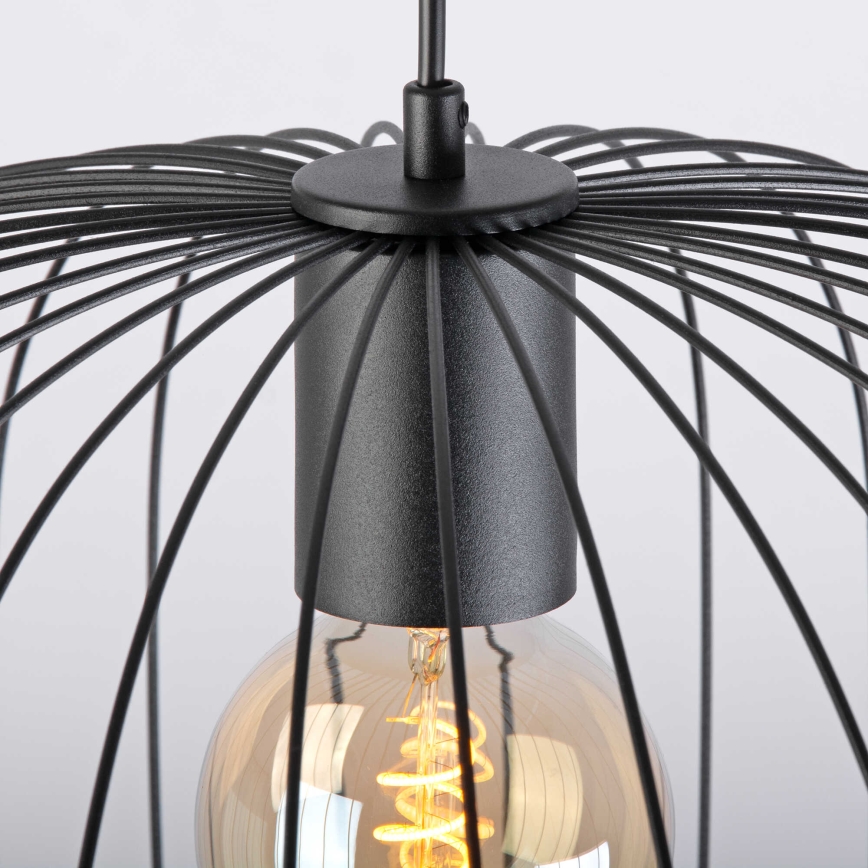 Lampada a sospensione su cavo OVELLA 1xE27/15W/230V Ø 46 cm nero