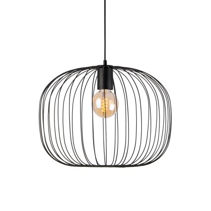 Lampada a sospensione su cavo OVELLA 1xE27/15W/230V Ø 46 cm nero
