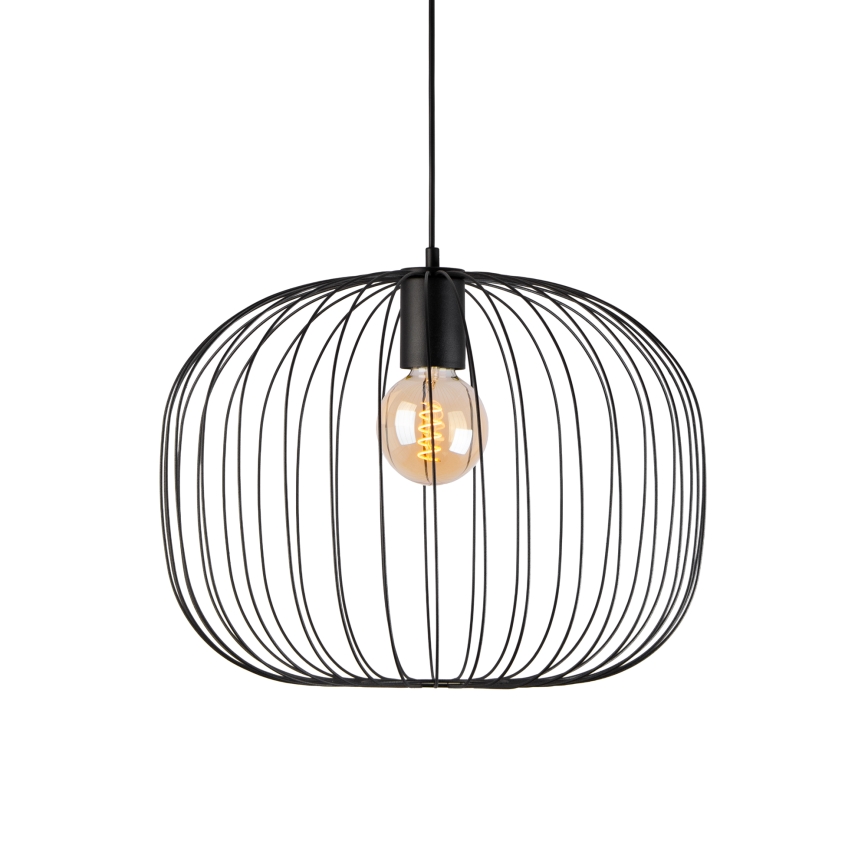Lampada a sospensione su cavo OVELLA 1xE27/15W/230V Ø 46 cm nero