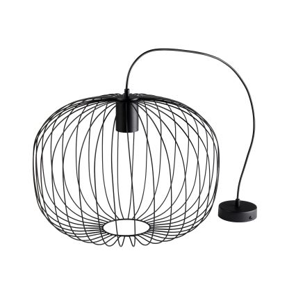 Lampada a sospensione su cavo OVELLA 1xE27/15W/230V Ø 46 cm nero