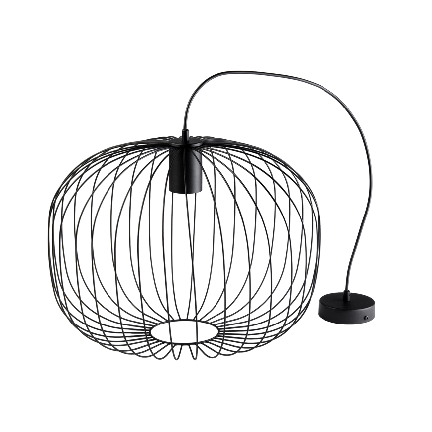 Lampada a sospensione su cavo OVELLA 1xE27/15W/230V Ø 46 cm nero