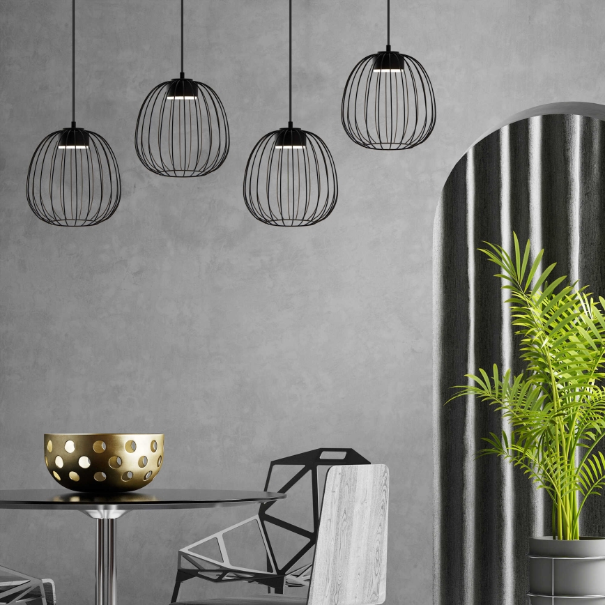Lampada a sospensione su cavo OVELLA 1xGX53/10W/230V Ø 25 cm nera