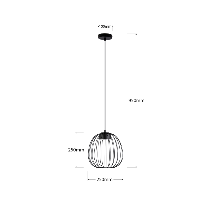 Lampada a sospensione su cavo OVELLA 1xGX53/10W/230V Ø 25 cm nera