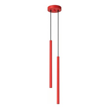 Lampada a sospensione su cavo PASTELO 2xG9/8W/230V rosso