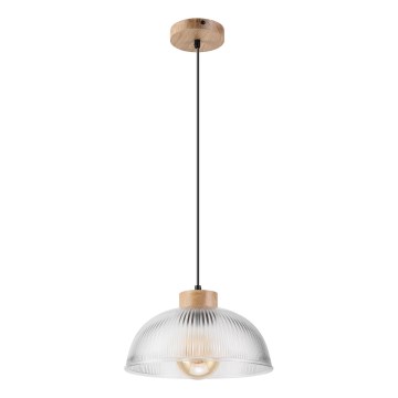 Lampada a sospensione su cavo PIA 1xE27/60W/230V Ø 30 cm rovere