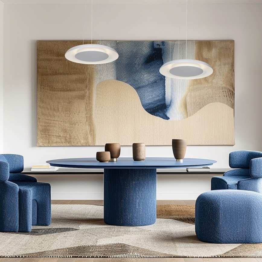 Lampada a sospensione su cavo PIATTINO LED/30W/230V 2700/3200/4000K Ø 40 cm, bianca