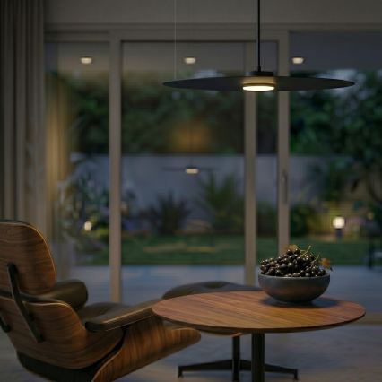 Lampada a sospensione su cavo PIATTO 1xGX53/15W/230V Ø 55 cm nero