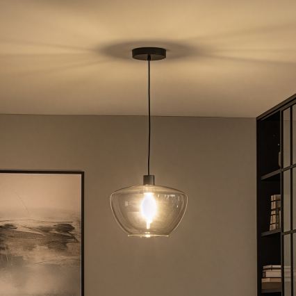 Lampada a sospensione su cavo SEVENTIES E27/40W/230V fumé/grigio