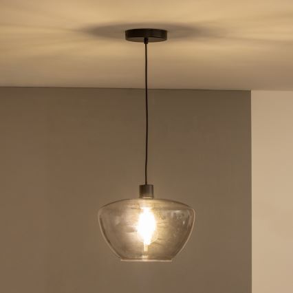 Lampada a sospensione su cavo SEVENTIES E27/40W/230V fumé/grigio