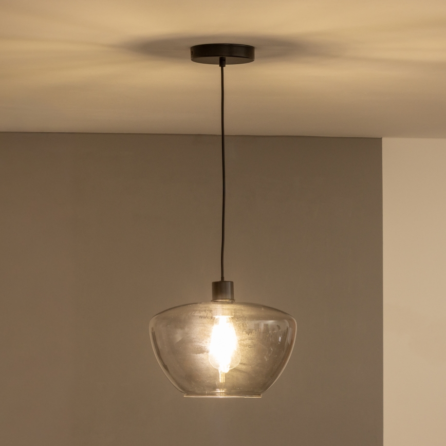 Lampada a sospensione su cavo SEVENTIES E27/40W/230V fumé/grigio