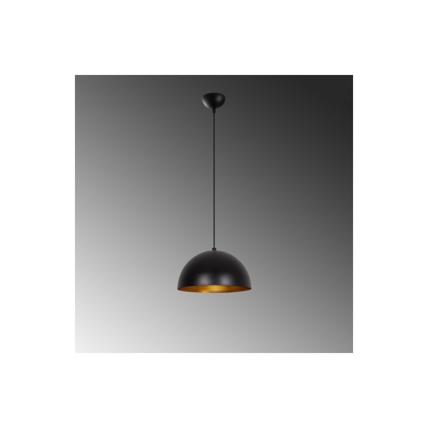 Lampada a sospensione su cavo SIVANI 1xE27/40W/230V Ø 30 cm nero/ramato