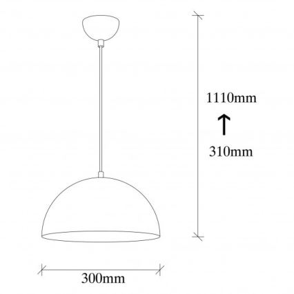 Lampada a sospensione su cavo SIVANI 1xE27/40W/230V Ø 30 cm nero/ramato