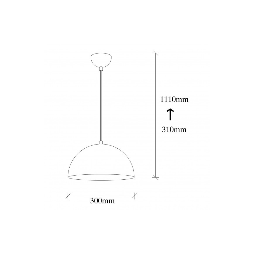 Lampada a sospensione su cavo SIVANI 1xE27/40W/230V Ø 30 cm nero/ramato