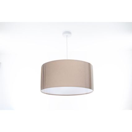 Lampada a sospensione su cavo STRIPES 1xE27/60W/230V Ø 40 cm beige